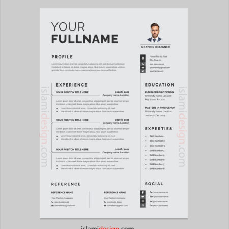Professional CV Resume Template ? Modern Editable Design