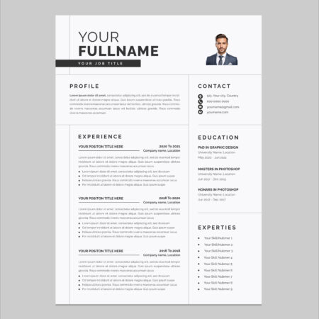 Editable CV Resume Template ? Digital Download File