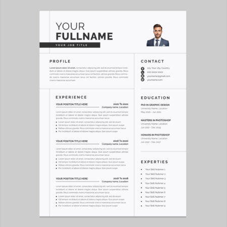 Editable CV Resume Template ? Digital Download File
