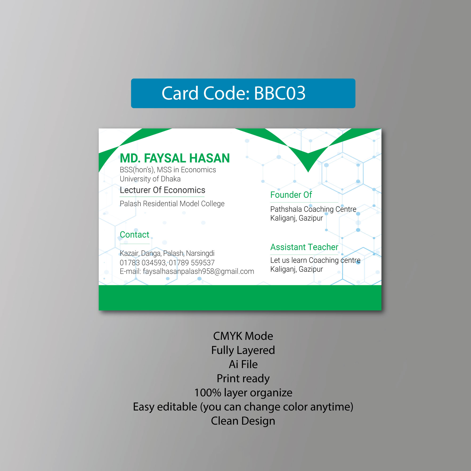 Teacher Visiting Card