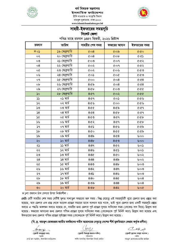iftar-and-sehri-time-According-islamic-foundation-Sylhet